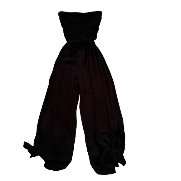 1.STATE Women's Strapless Wide Leg Jumpsuit Swimsuit Coverup Black Size XS NWT - Picture 2 of 15